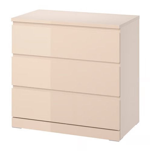 IKEA MALM Ladekast 3 lades, lichtoranje, 80x78 cm, NIEUW, Huis en Inrichting, Ophalen, Nieuw, 50 tot 100 cm, 3 of 4 laden