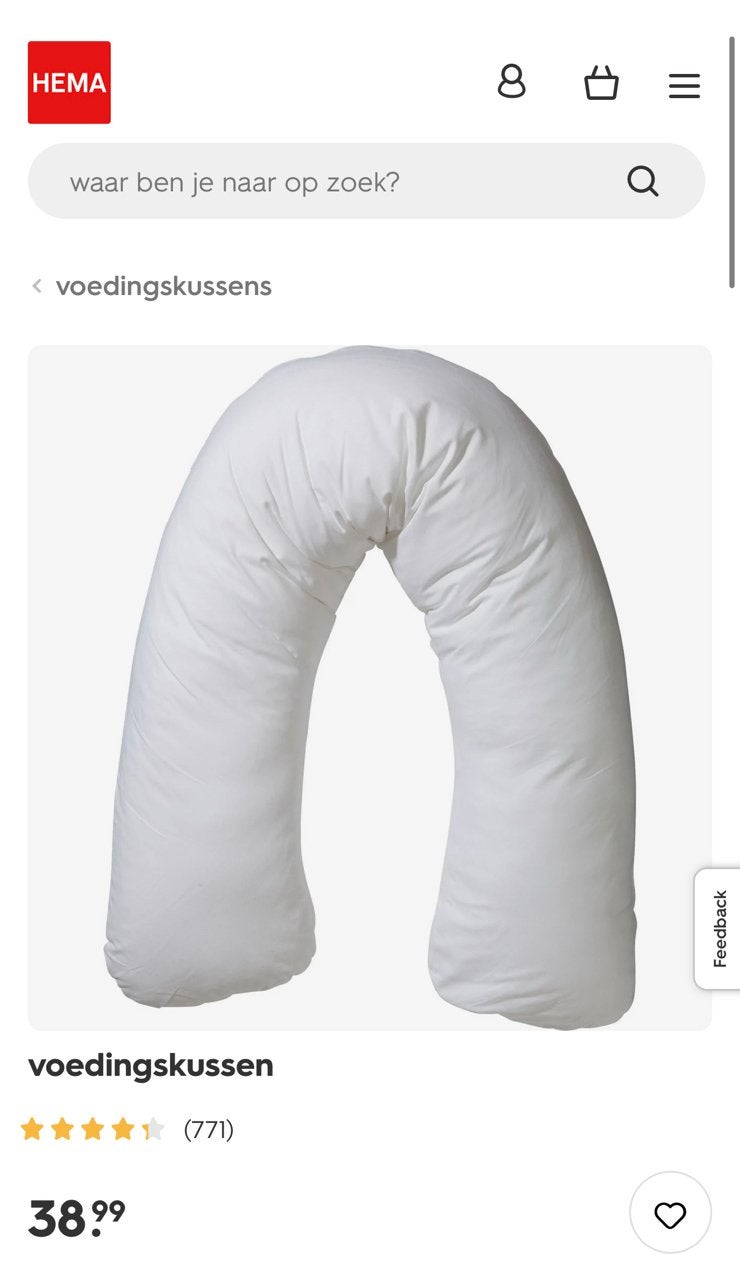 Hema borstvoedingkussen, Ophalen, Zo goed als nieuw, Voedingskussen, Overige merken