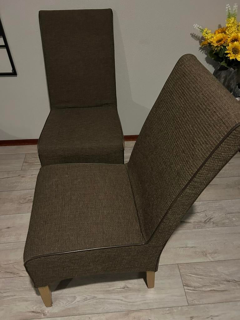 4 eetkamer stoelen, Huis en Inrichting, Ophalen, Gebruikt, Bruin, Vier