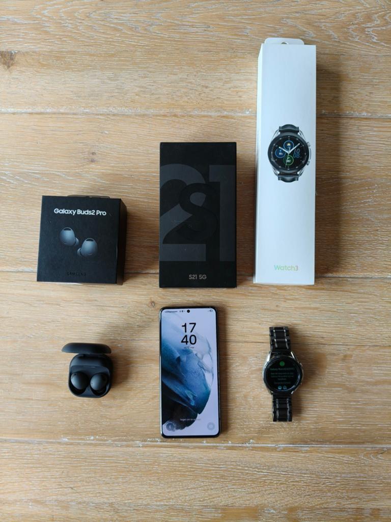 Compleet Samsung Pakket: Galaxy S21, Galaxy Watch3, Buds2pro, Zwart, Ophalen of Verzenden, Zo goed als nieuw, 10 megapixel of meer