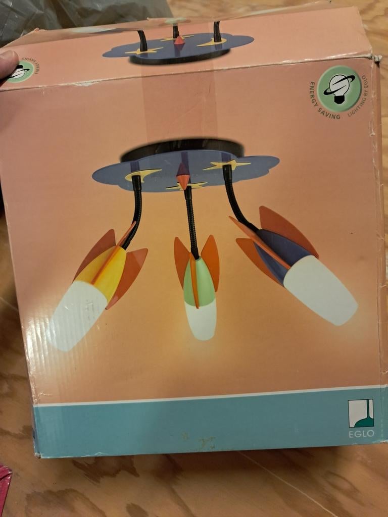 2x EGLO Raketlamp Plafondlamp Kinderkamer Jongens, Ophalen of Verzenden, Nieuw, Metaal