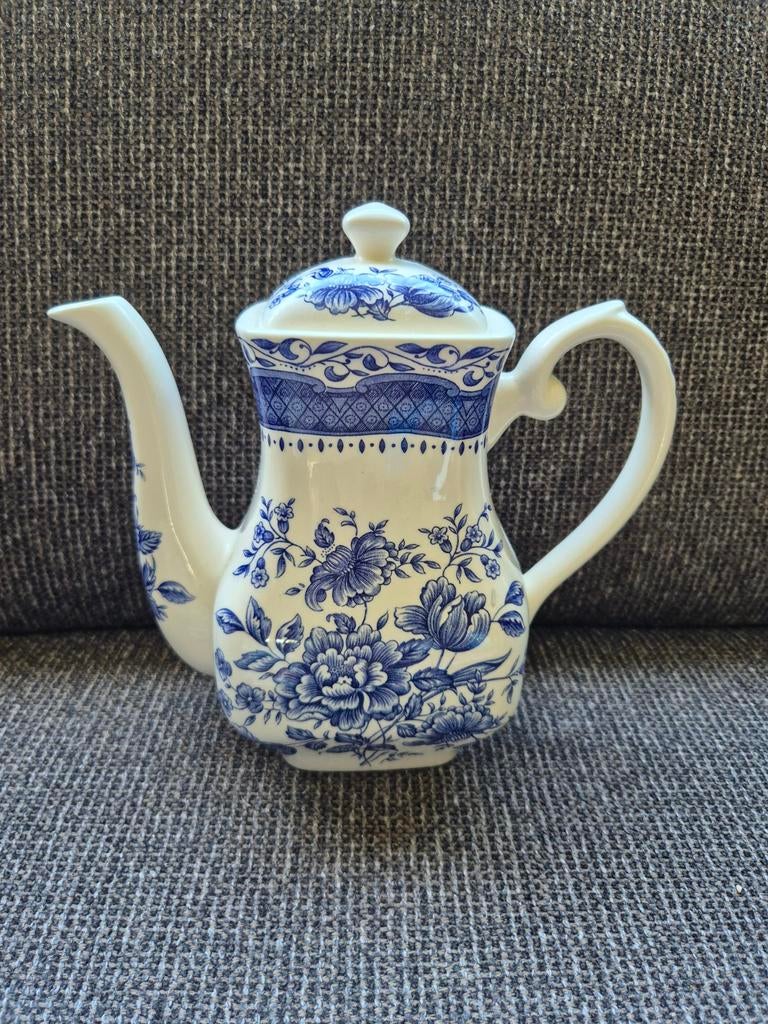 Engelse Theepot E.I.T Staffordshire Blauw Bloemenpatroon, Ophalen of Verzenden