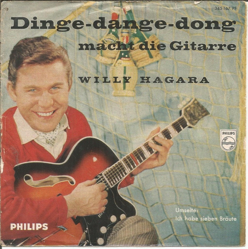 VERKOCHT Willy Hagara – Dinge-dange-dong (1959), Gebruikt, Fotohoes, 7 inch, Ophalen of Verzenden