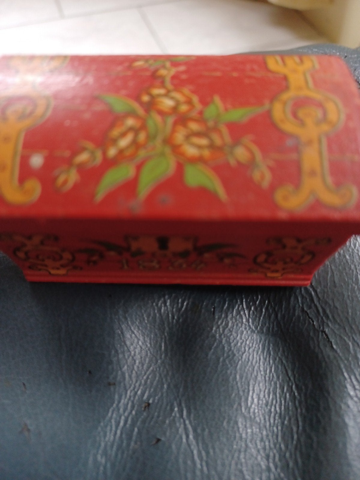Vintage lundby rood houten kistje poppenhuis, Ophalen of Verzenden, Gebruikt, Poppenhuis