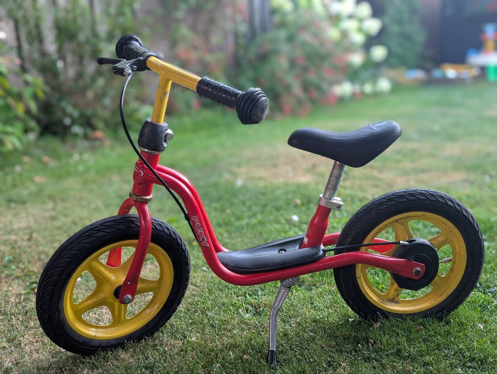 Puky loopfiets rood/geel, Ophalen, Velgrem, Puky, 16 tot 20 inch