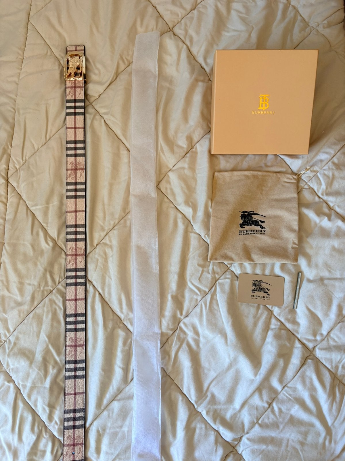 Burberry Riem 105 cm, Bruin, Verzenden, 105 tot 115 cm, Zo goed als nieuw