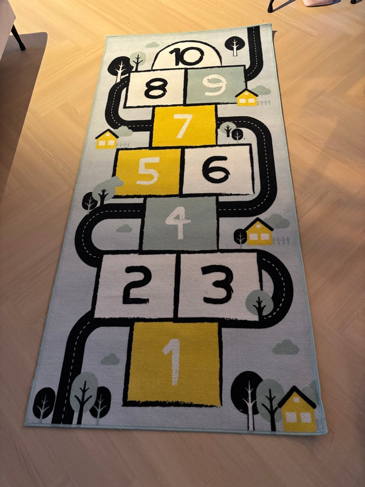 Hinkelbaan vloerkleed voor kinderen - Zo goed als nieuw, Zo goed als nieuw, 150 tot 200 cm, Grijs, Rechthoekig