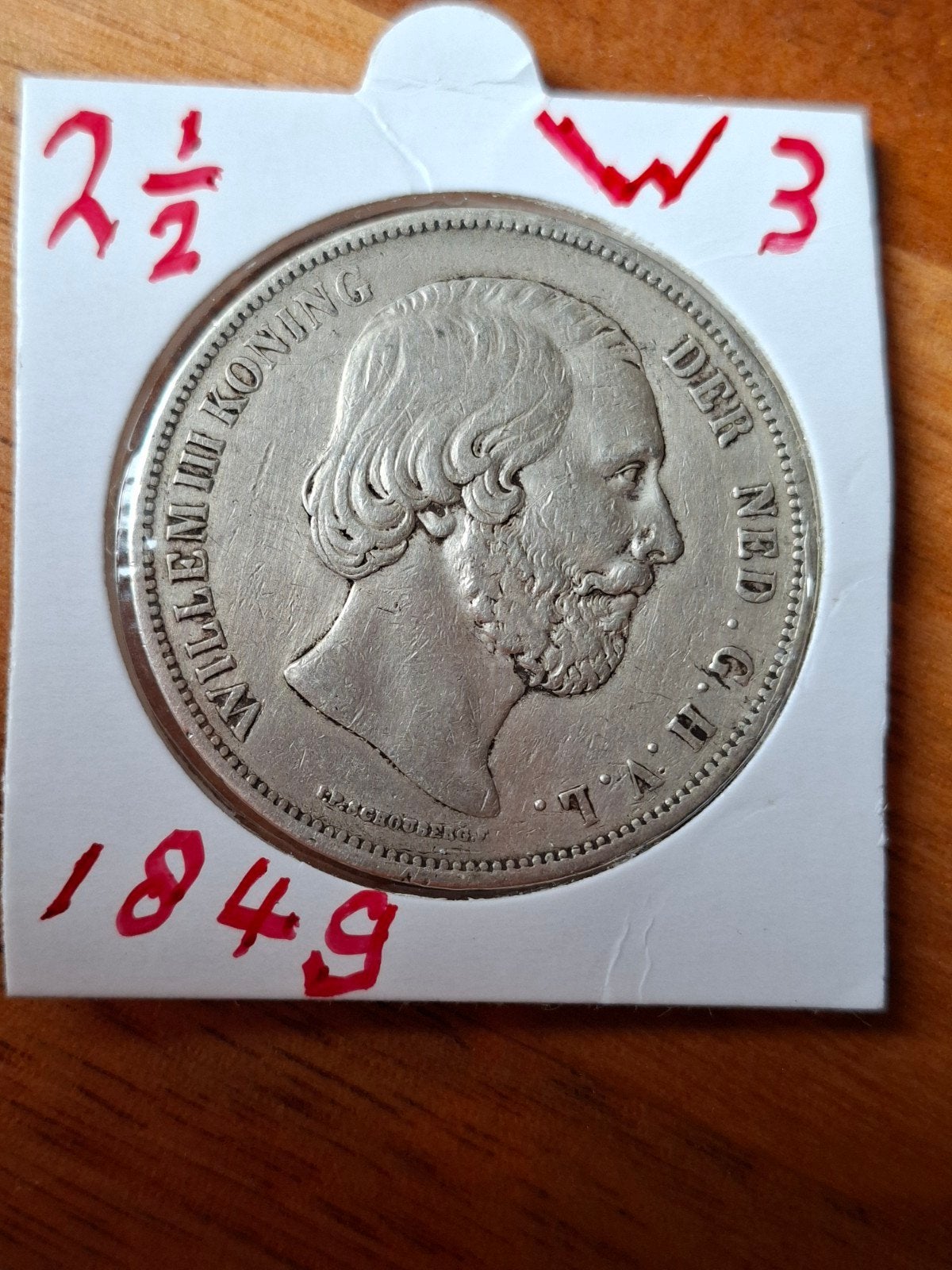 rijksdaalder 1849 2½ gulden willem 3, Koning Willem III, Zilver, Ophalen of Verzenden, Losse munt