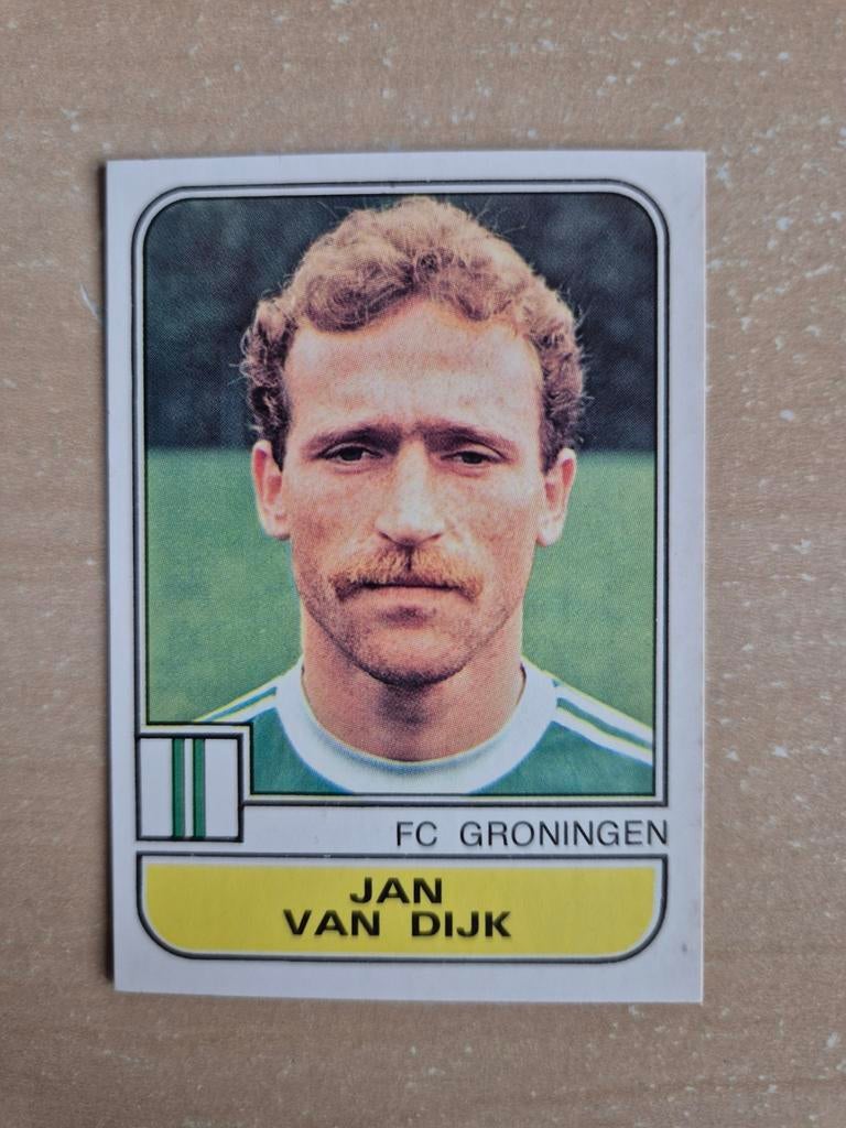 Panini Voetbal 82 Jan van Dijk FC Groningen, Ophalen of Verzenden, Zo goed als nieuw, Overige binnenlandse clubs, Poster, Plaatje of Sticker
