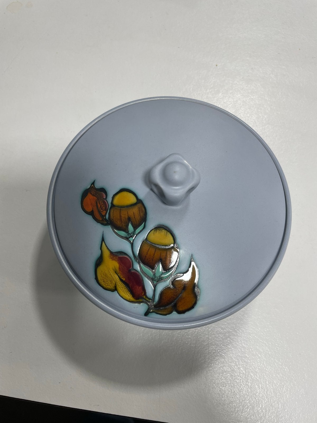 Flora Plateel Gouda Holland schaal met deksel, Antiek en Kunst, Ophalen of Verzenden