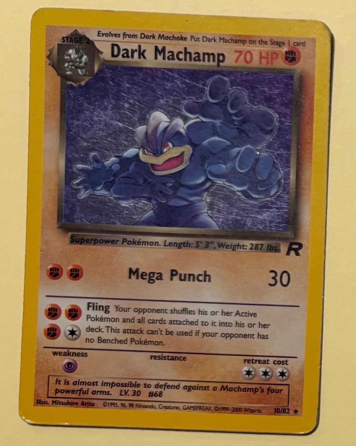 Pokémon Kaart Dark Machamp 10/82, Ophalen of Verzenden, Gebruikt, Losse kaart