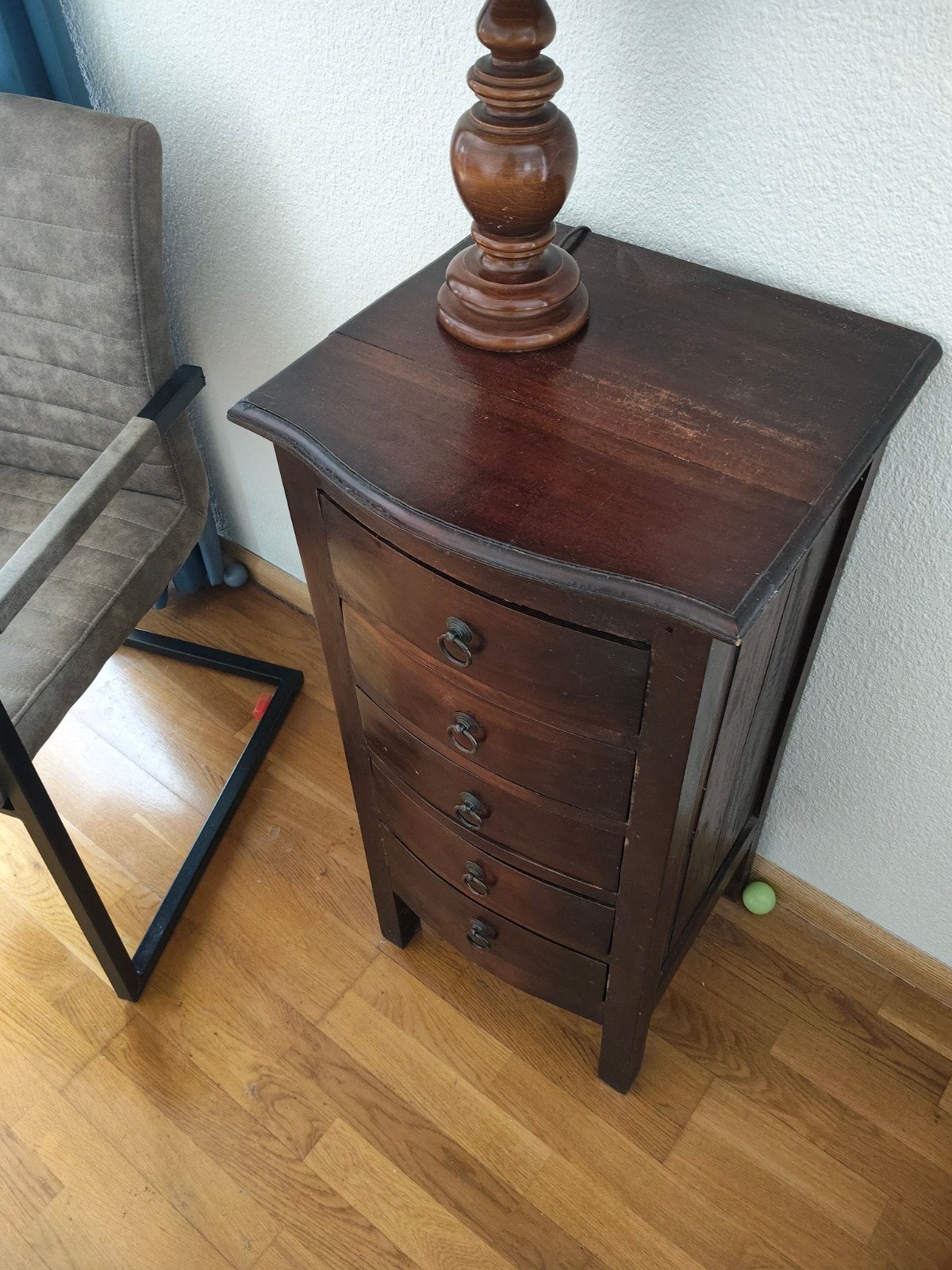 Nachtkastje / Ladekastje van hergebruikt teakhout, Huis en Inrichting, Kasten | Ladekasten, Ophalen, Minder dan 50 cm, Gebruikt