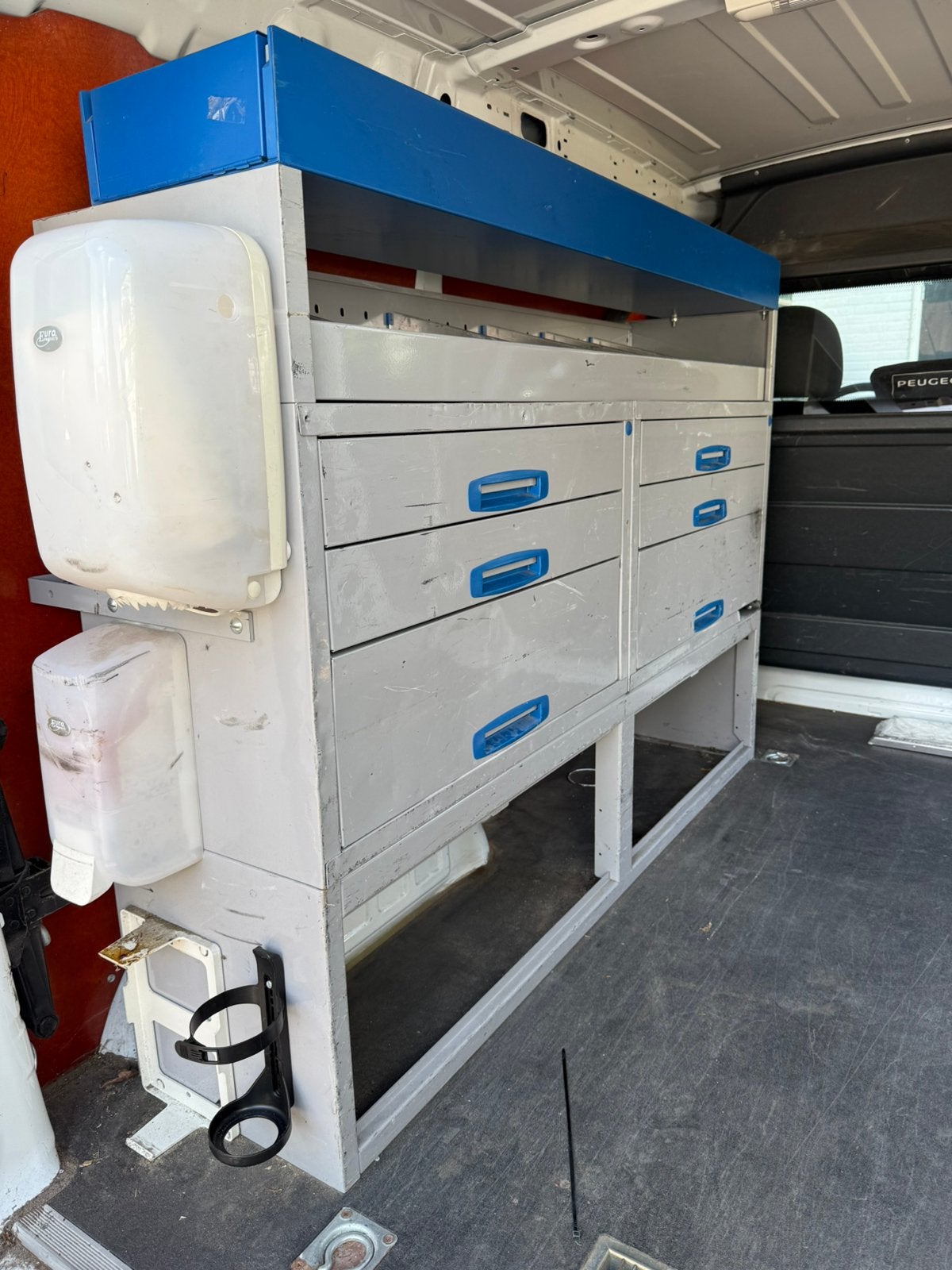 Professionele bedrijfswageninrichting, servicekast met laden, Ophalen, Gebruikt