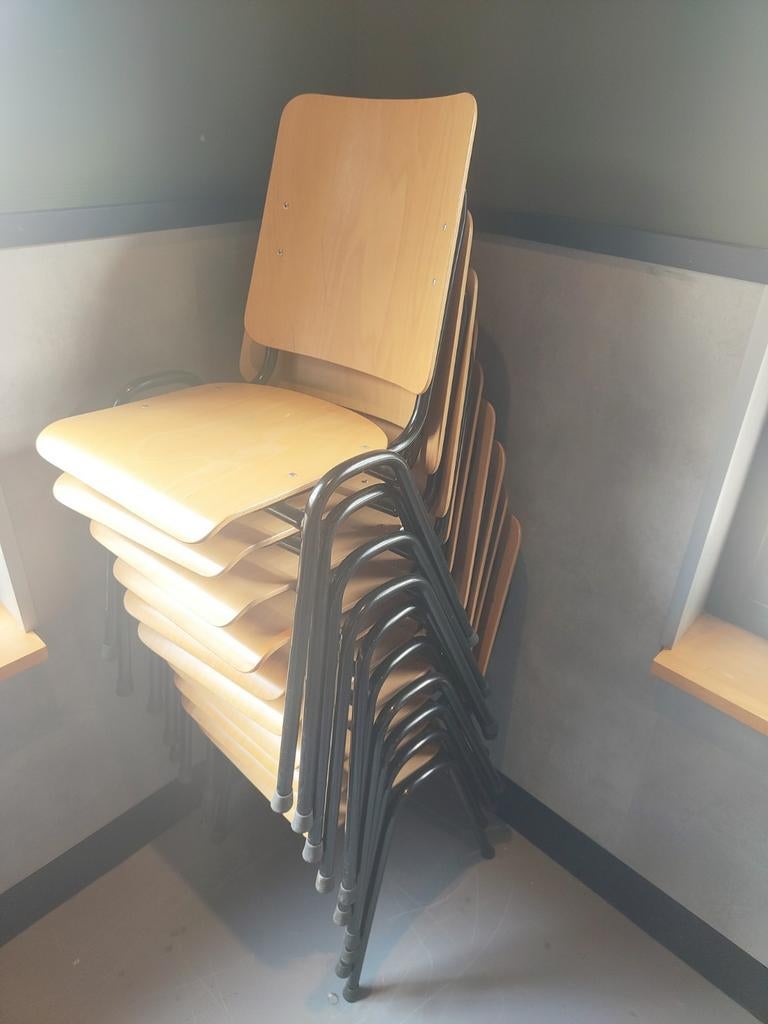 Kantine Stoelen (10 stuks) stapelbaar, beuken., Ophalen, Gebruikt, Vijf, Zes of meer stoelen