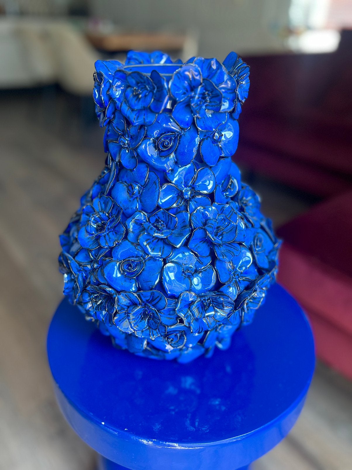 Des Pots bloemenvaas blauw – 29 cm – PHV-29-BL, Ophalen
