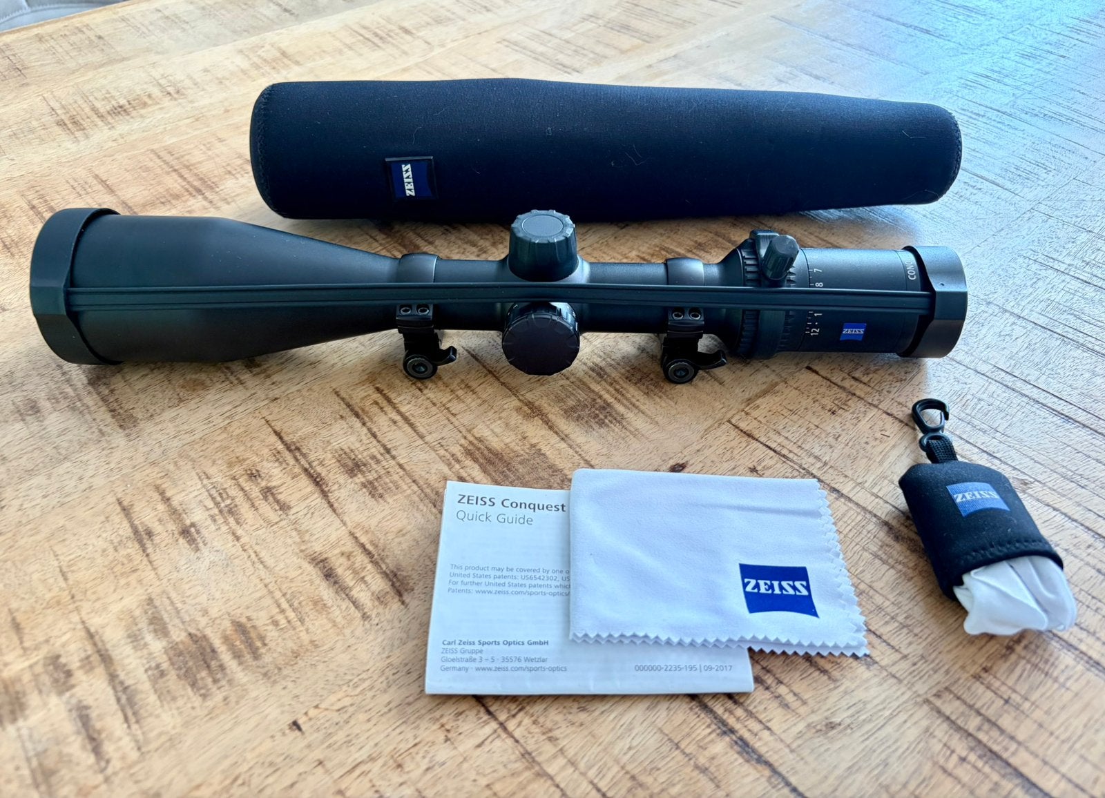 Zeiss Conquest 3-12x56 richtkijker nieuwstaat, Ophalen of Verzenden, Zo goed als nieuw, 8 tot 12x, Dakkant (recht)