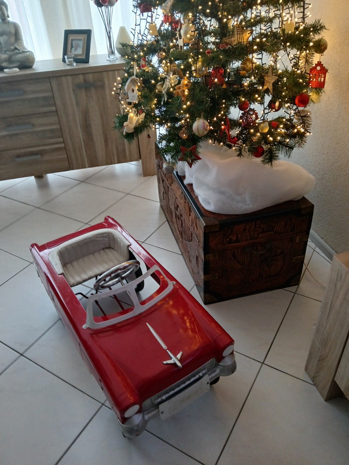 Superleuke trapauto, Chevrolet Bel Air 1955 replica, Ophalen, Zo goed als nieuw, Trapvoertuig