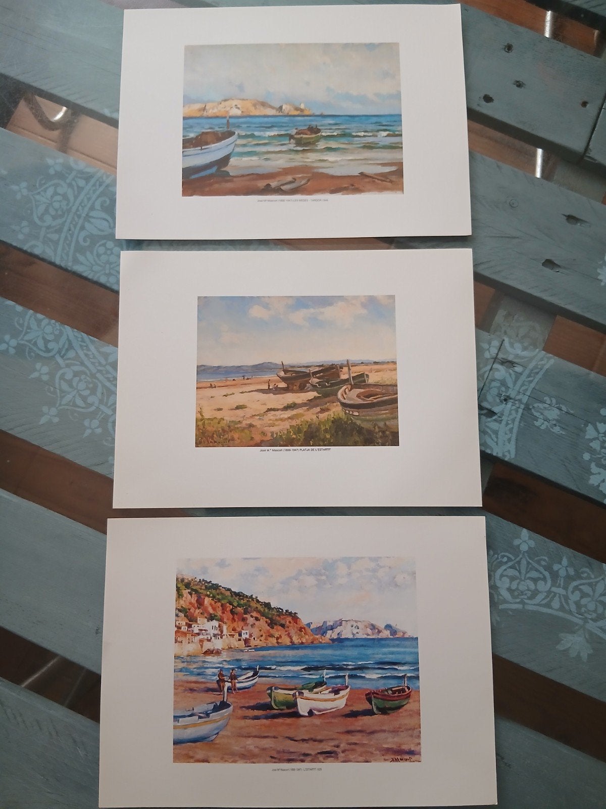 Set van 3 Maritieme Schilderijen van José Mª Mascort, Ophalen of Verzenden