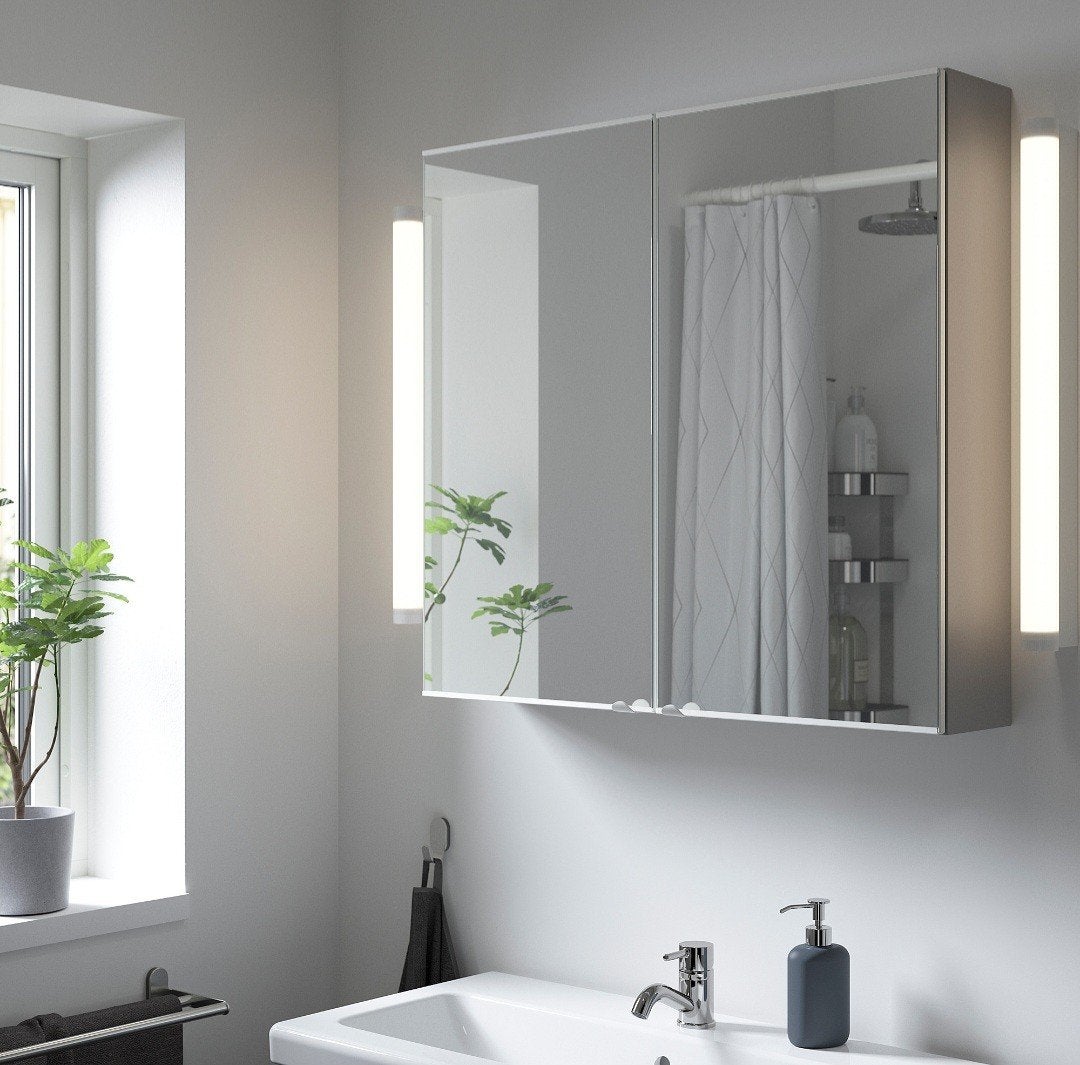 IKEA ENHET spiegelkast 80x17x75 cm - grijs, Huis en Inrichting, Ophalen, 50 tot 100 cm, Minder dan 25 cm, Minder dan 100 cm