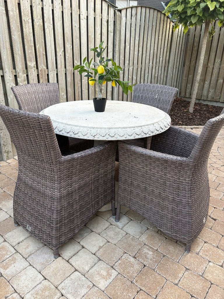 Stoelen/ligbed 4 seasous outdoor, Ophalen, Strak, Bruin, Riet of Rotan