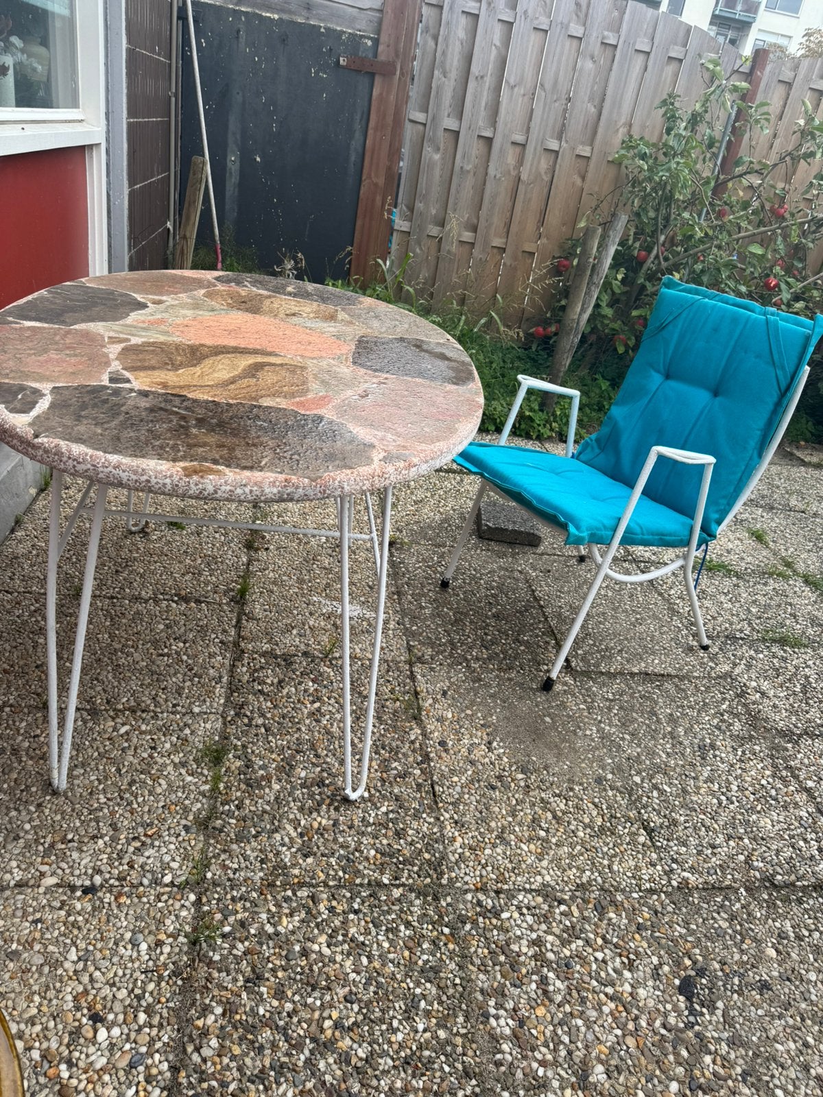 Stenen Tafelblad, Tuin en Terras, Gebruikt, Eettafel, Ophalen of Verzenden, Overige materialen