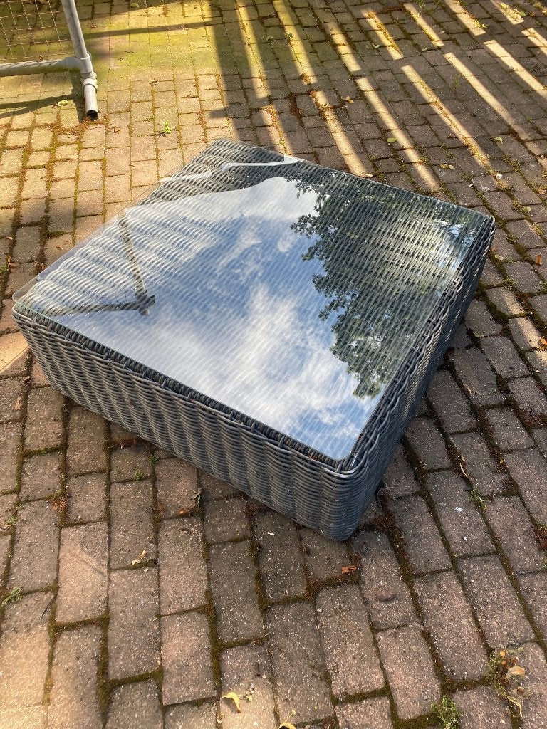 Wicker tuintafel, Tuin en Terras, Tuintafels, Ophalen, Zo goed als nieuw, Vierkant, Wicker