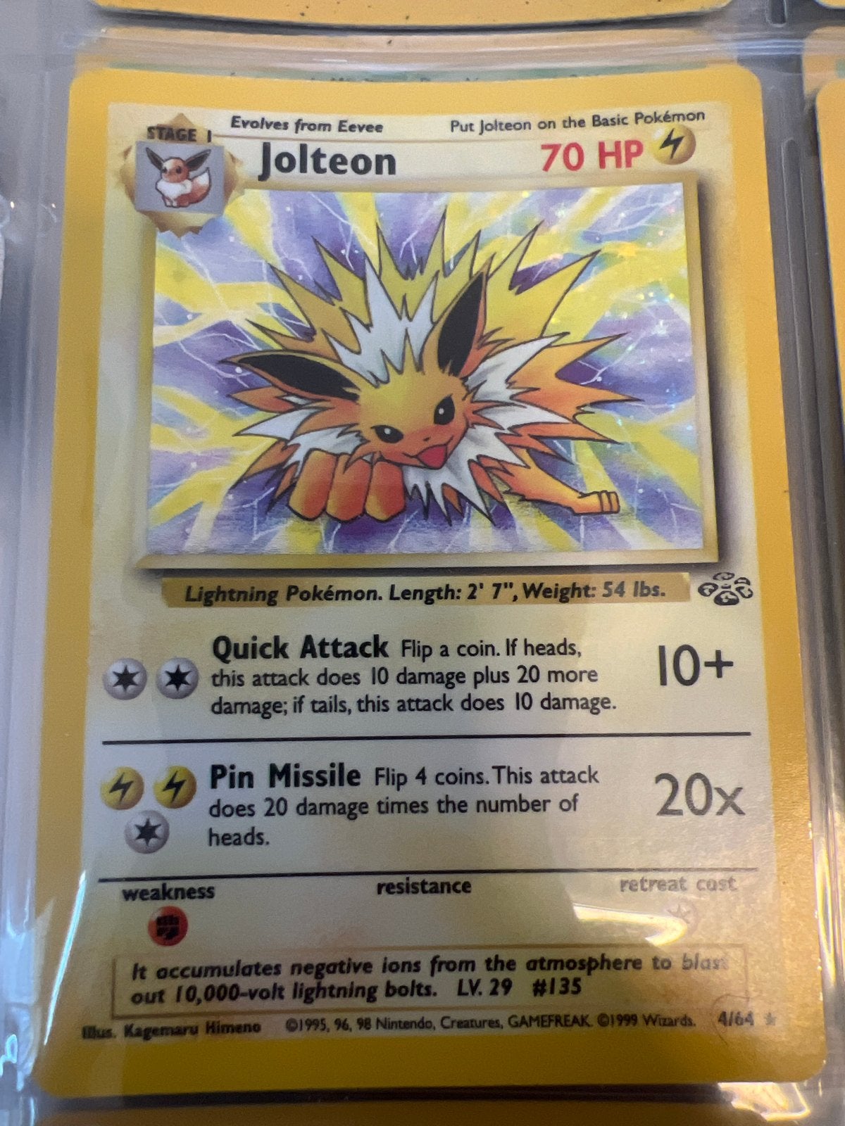 Jolteon 4/64 Jungle Serie Pokémon Kaart, Verzenden, Gebruikt, Losse kaart