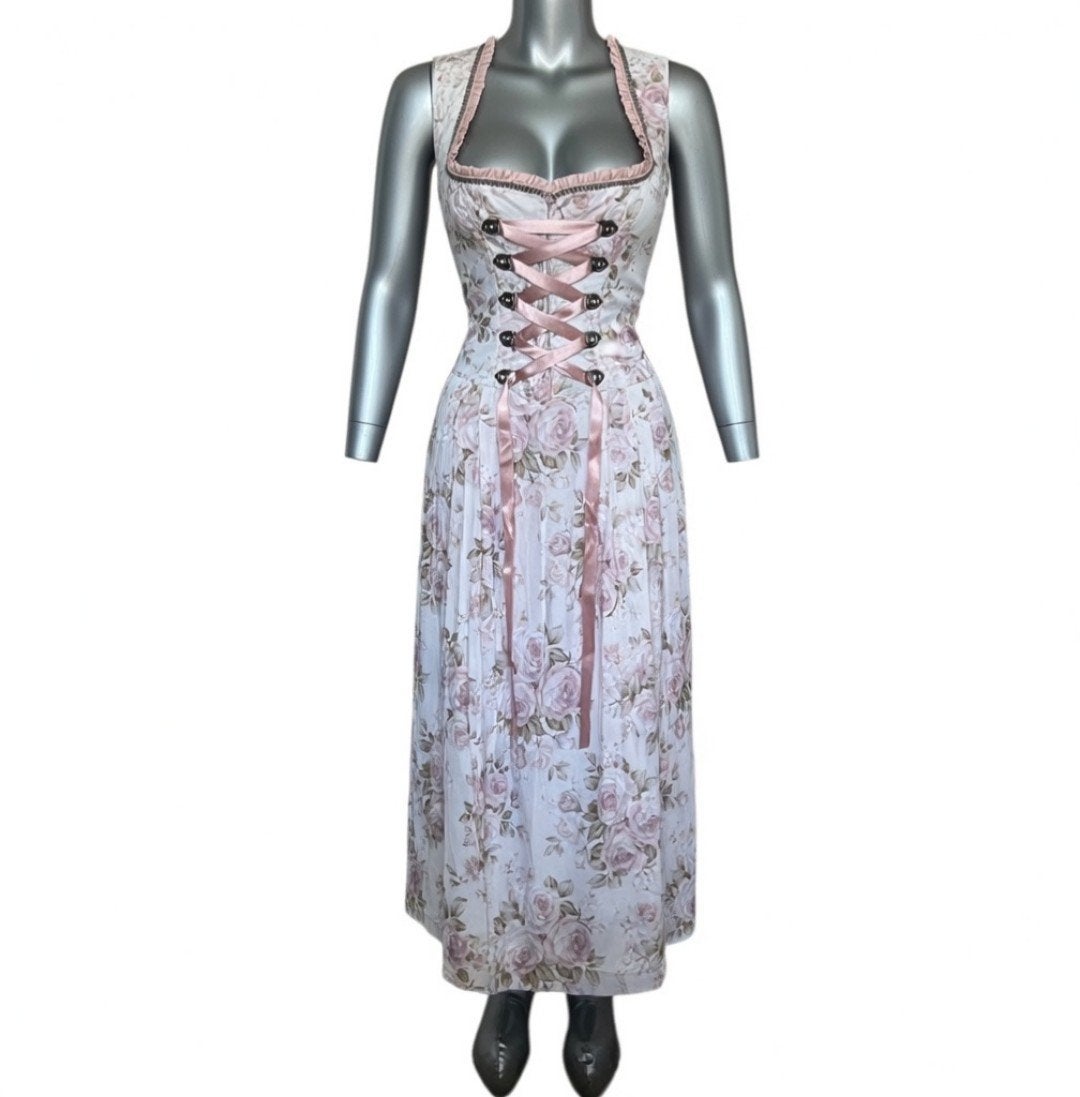 Landhaus C&A dirndl jurk 48 – roze bloemen, 100% katoen, Maat 46/48 (XL) of groter, Ophalen of Verzenden, Kleding, Landhaus
