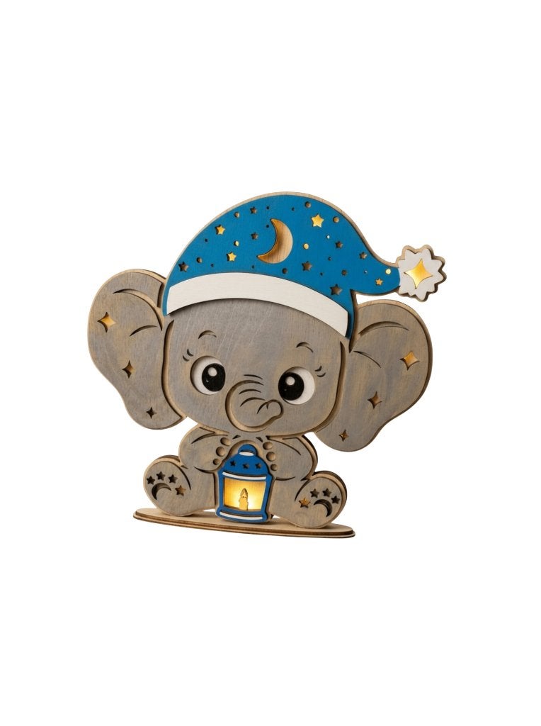Nachtlampje Olifant met NAAM an het Kind, Ophalen of Verzenden, Nieuw, Kraamcadeau