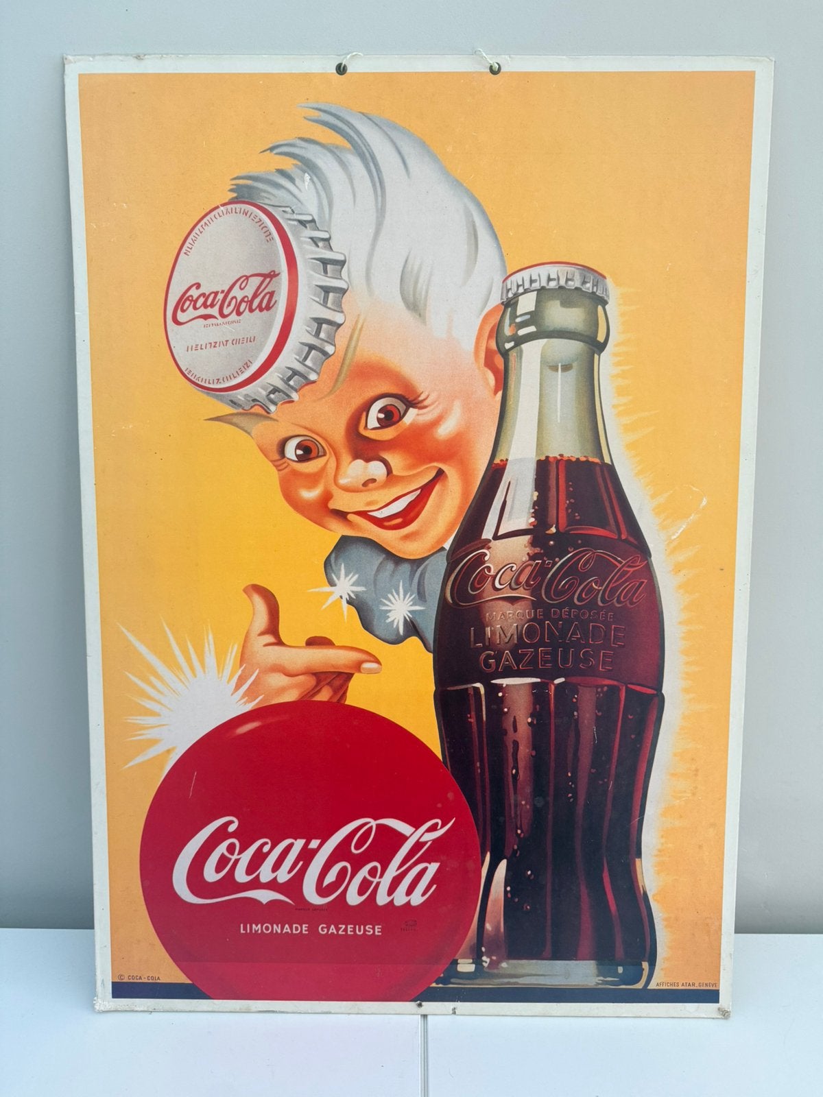 1950 franse coca cola poster, Ophalen, Zo goed als nieuw, Reclamebord
