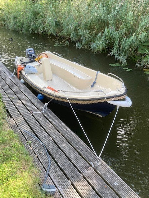 Sloepje met betrouwbare 4 takt buitenboord motor, Gebruikt, Ophalen of Verzenden, Elektrische start, Buitenboordmotor