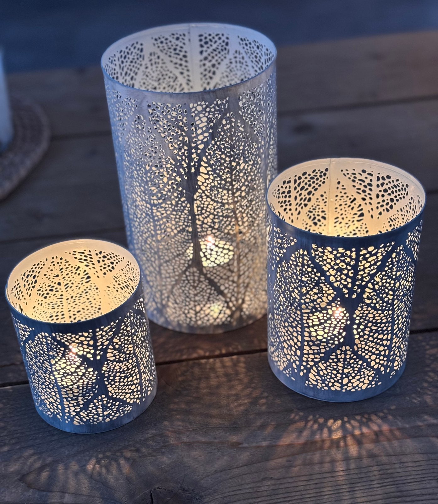 Set van 3 metalen windlichten van Intratuin, Huis en Inrichting, Woonaccessoires | Kandelaars en Kaarsen, Ophalen of Verzenden