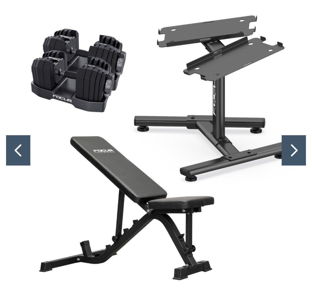 Focus Fitness Verstelbare Dumbbell Set - 28 kg, Sport en Fitness, Fitnessmaterialen, Ophalen, Nieuw, Rug, Halterset