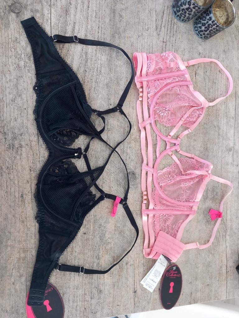 Hunkemöller Private Collection BH's - Zwart & Roze (70E/75F), Hunkemöller, Ophalen of Verzenden, Roze, BH