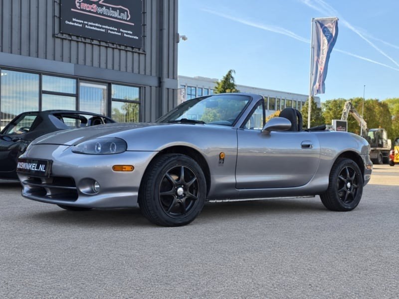 Mazda MX5 MX-5 NBFL 1.6 | 2002 Grijs Galaxy Grey, Auto's, Zwart, Leder, Bedrijf, 2 stoelen