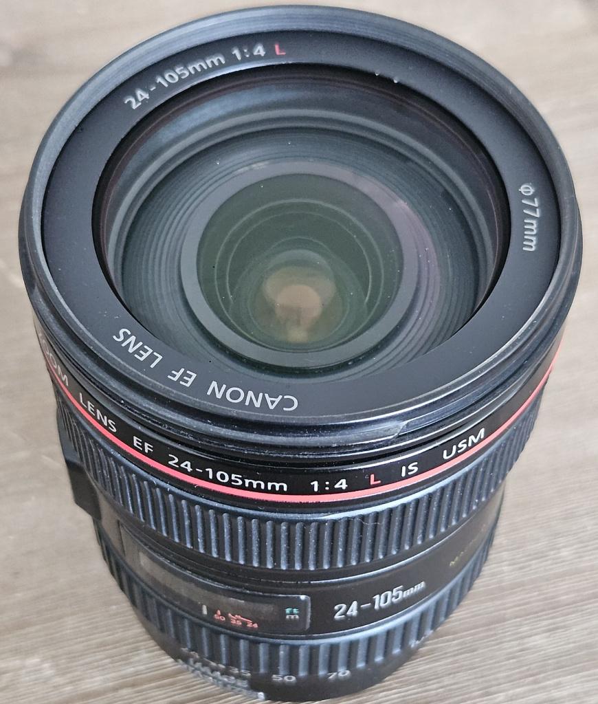 Canon EF 24-105mm 4.0 L IS USM met zonnekap, Ophalen, Gebruikt, Standaardlens, Zoom