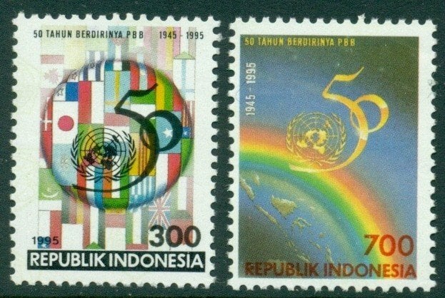 Indonesie 1995 - ZBL1646-1648 - V.N  50 jaar  - B1, Ophalen of Verzenden, Postfris, Zuidoost-Azië