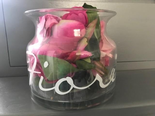 RIVIERA MAISON - mooie lage vaas Fiori., Ophalen, Overige kleuren, Minder dan 50 cm, Glas