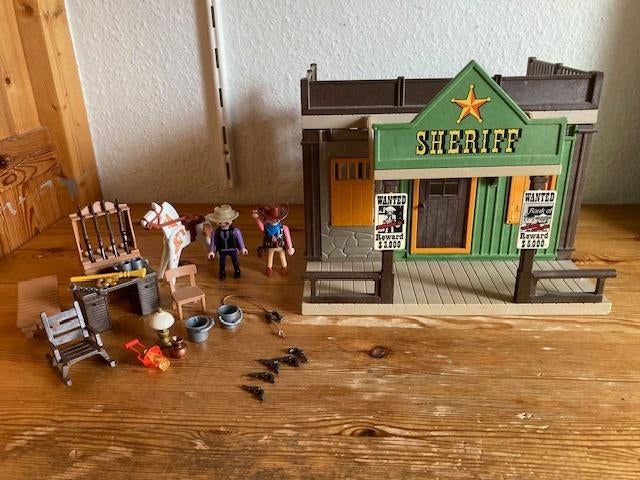 Playmobil vintage western sheriff huis 3786 jaren 90 oud, Kinderen en Baby's, Speelgoed | Playmobil, Ophalen of Verzenden, Gebruikt