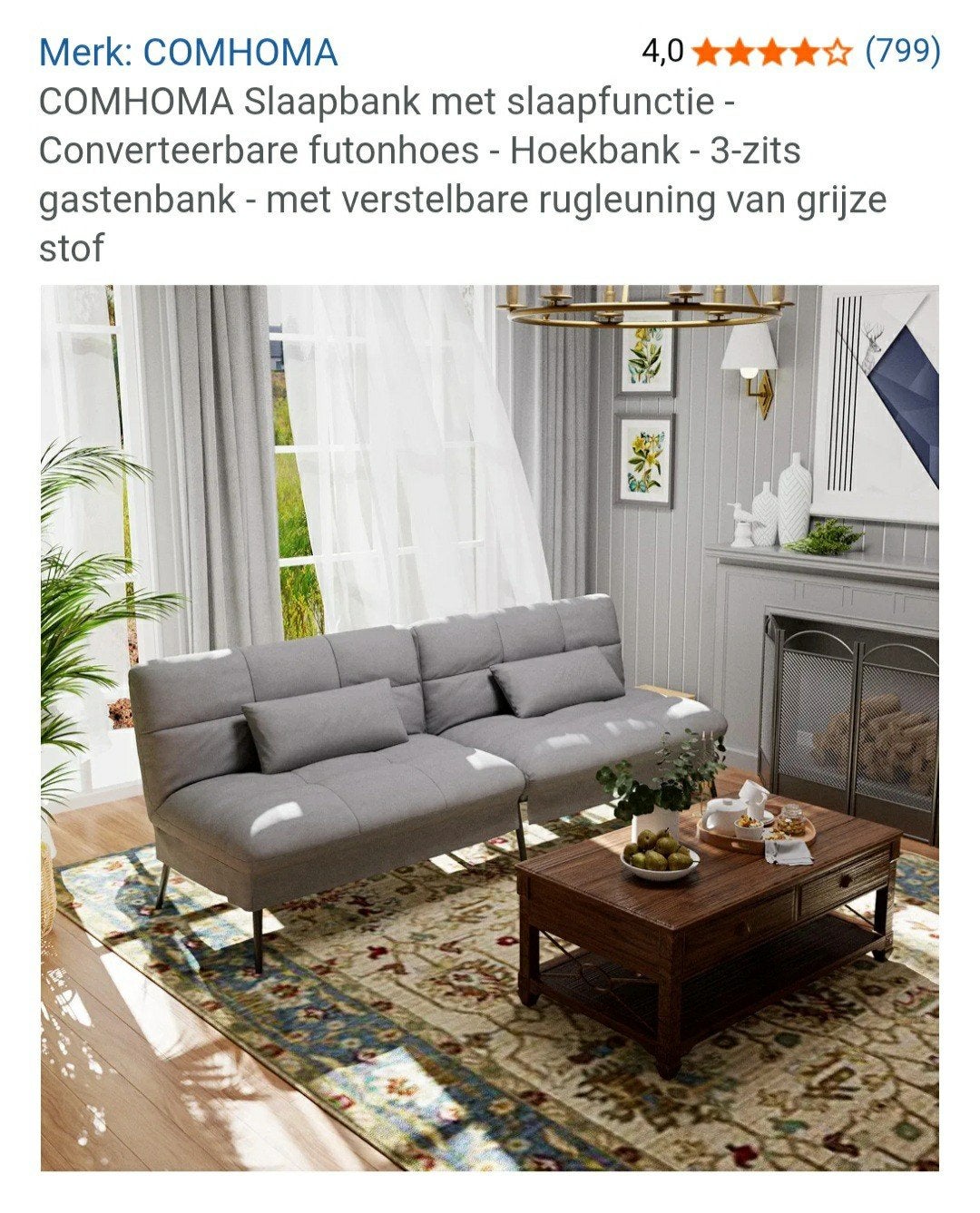 nieuwe grijze slaapbank, Ophalen, Nieuw, Tweepersoons, Grijs