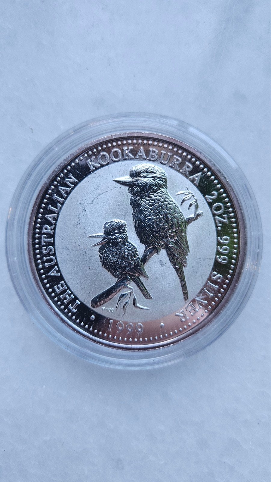 2 ounce kookaburra 1999, Postzegels en Munten, Ophalen of Verzenden, Zilver