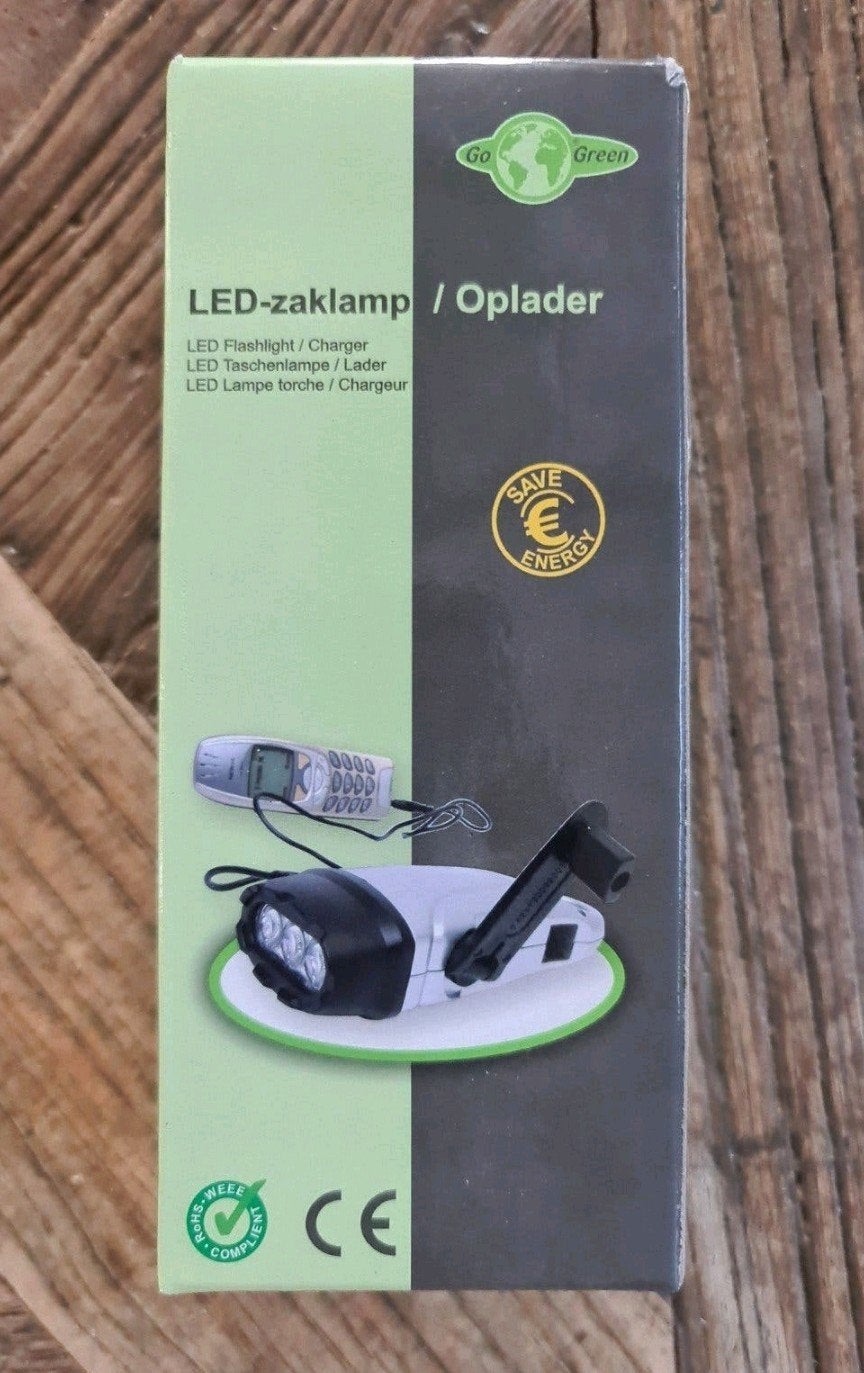 LED-zaklamp / Oplader - Go Green Energiebesparend, Ophalen of Verzenden, Batterij