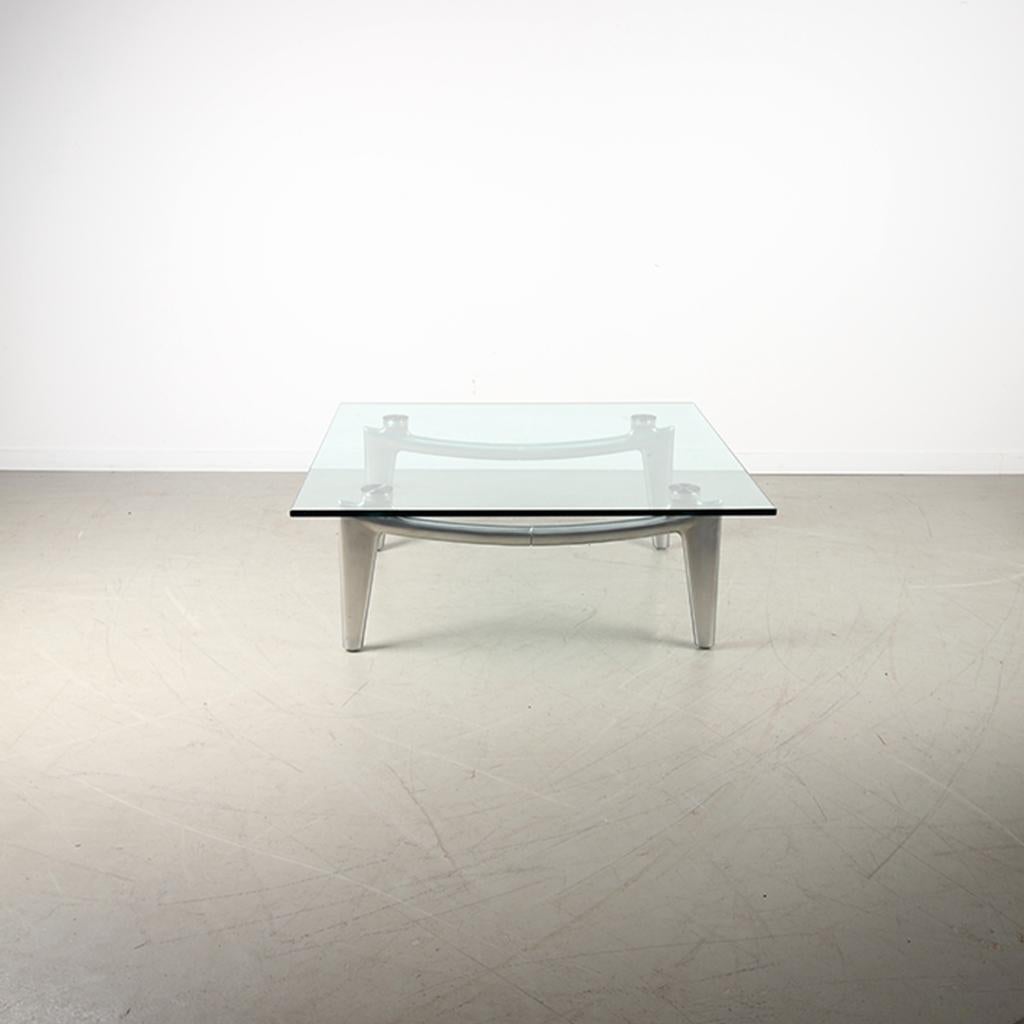 1x Leolux Farandole Tafel Glas – Chroom, Niet ingevuld, Minder dan 45 cm, Ophalen of Verzenden, 75 cm of meer