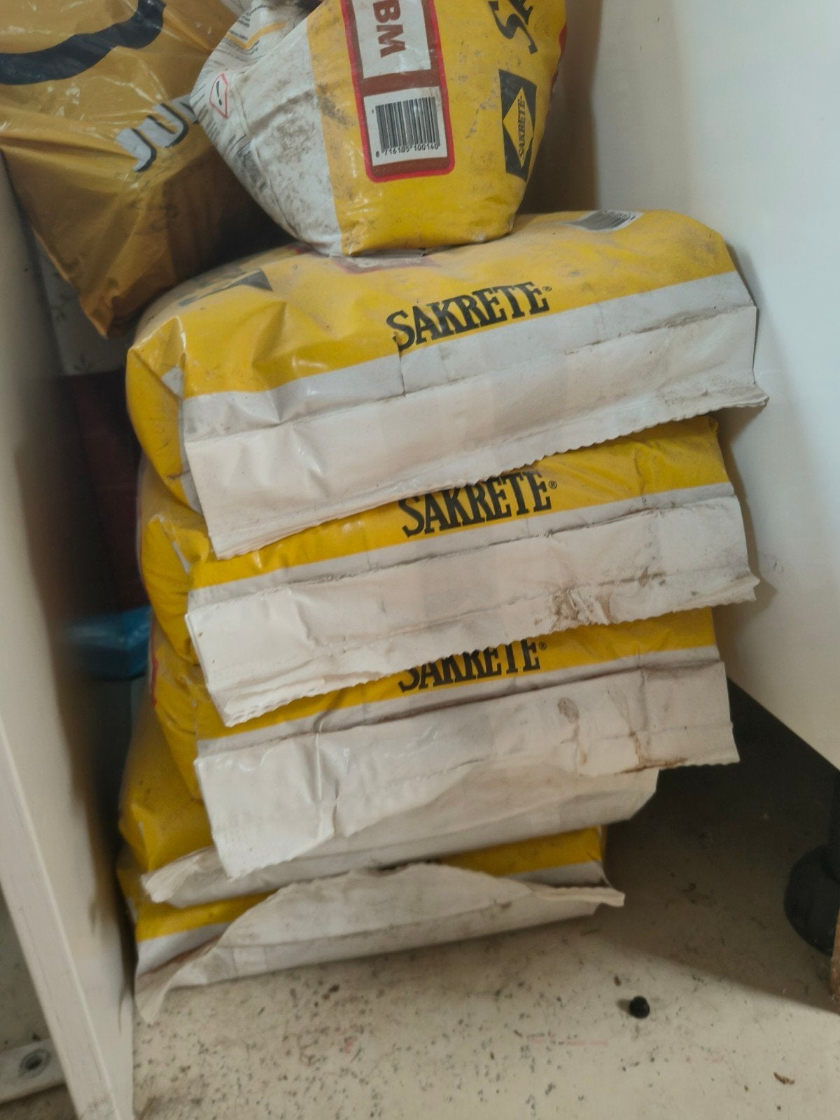 5 zakken snelbetonmortel 25 kg Hornbach, Doe-het-zelf en Verbouw, Ophalen, Gebruikt