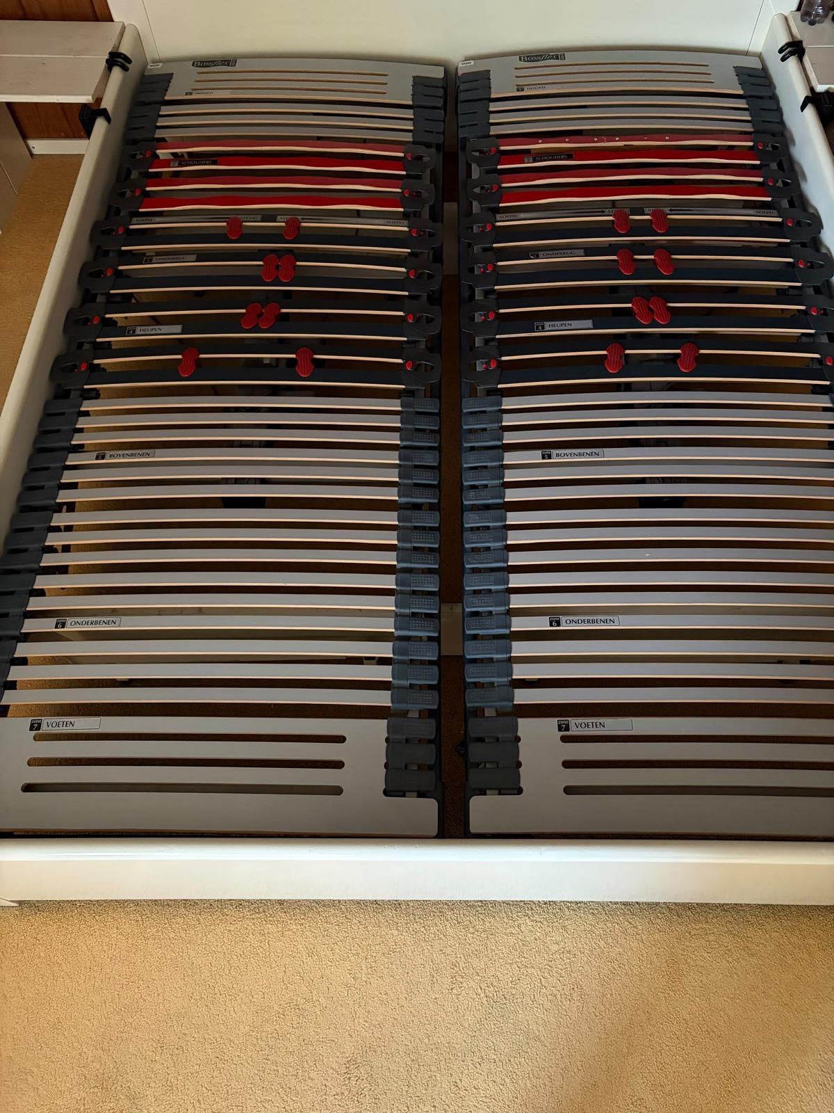 2 elektrische verstelbare lattenbodems, Huis en Inrichting, Ophalen, Gebruikt, Tweepersoons, 80 cm