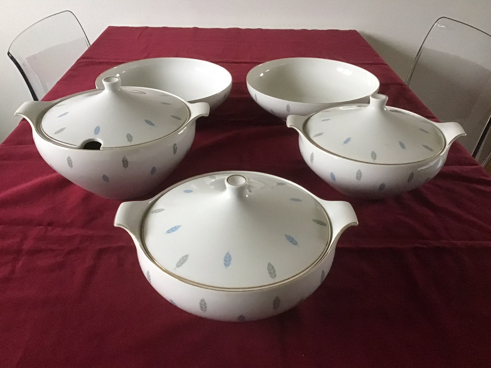 Schonwald 252 F; soepterrine, 4x schalen; Mid-Century Modern, Ophalen