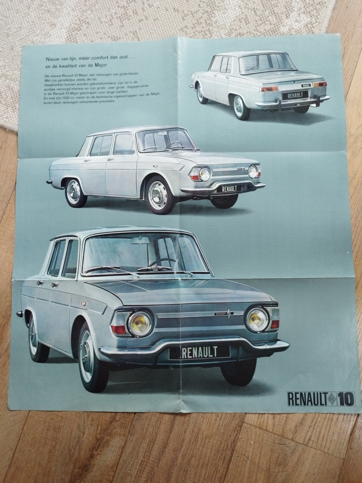 Renault 10 Major brochure uit 1965, Renault, Ophalen of Verzenden, Zo goed als nieuw, Renault