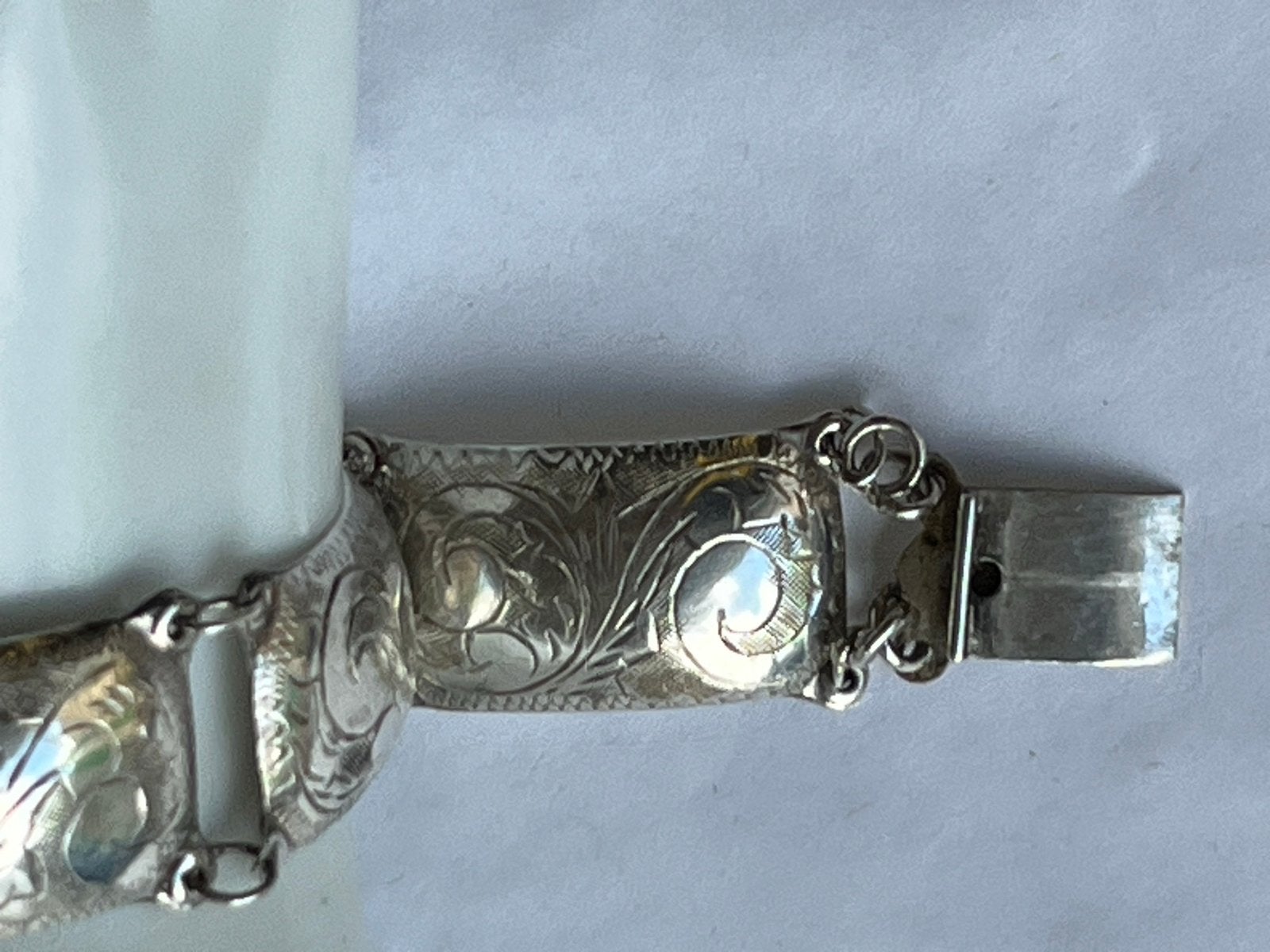 Zilveren paneel armband Mexico, gekeurd en gesigneerd, Verzenden, Zo goed als nieuw, Zilver, Zilver