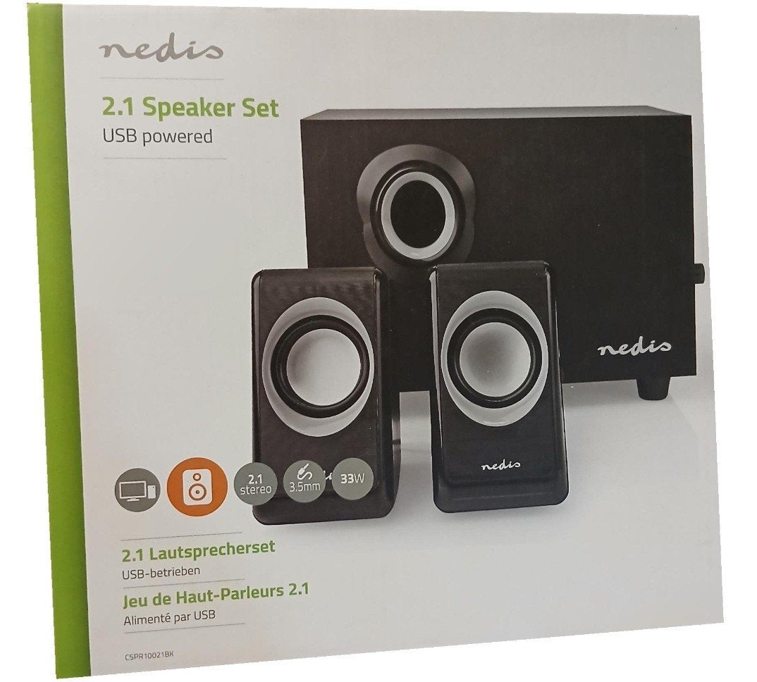 Nedis 2.1 Speaker Set USB Powered - Nieuw in doos, Ophalen of Verzenden, Nieuw, Audiokanaal 2.1, Nedis