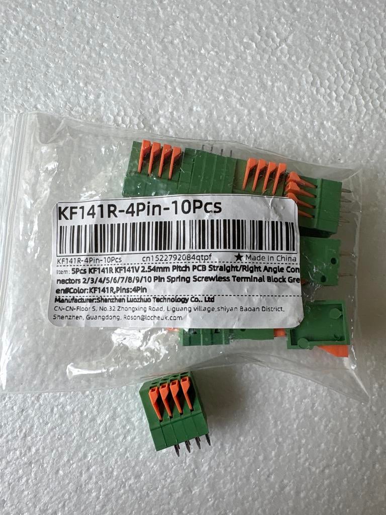 10x KF141R-4Pin PCB Schroefloze Klemmenblokken 2.54mm Pitch, Ophalen of Verzenden, Nieuw